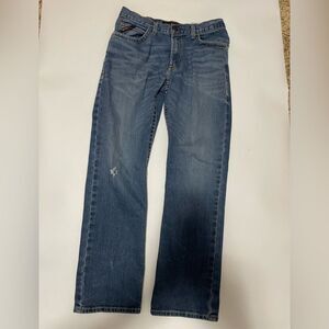 Ariat FR M4 Relaxed Boot Denim Blue Jeans Work Wear Men's 35 Distressed